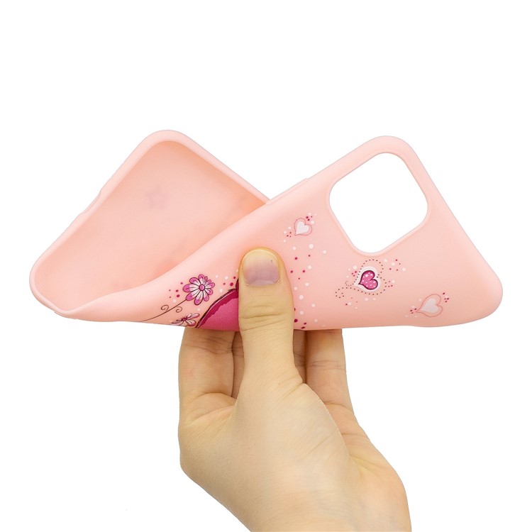 Funda Para Teléfono TPU + Gel Estampado Con Correa De Silicona Para Iphone (2019) 6.5 Pulgadas - Rosa Claro-5