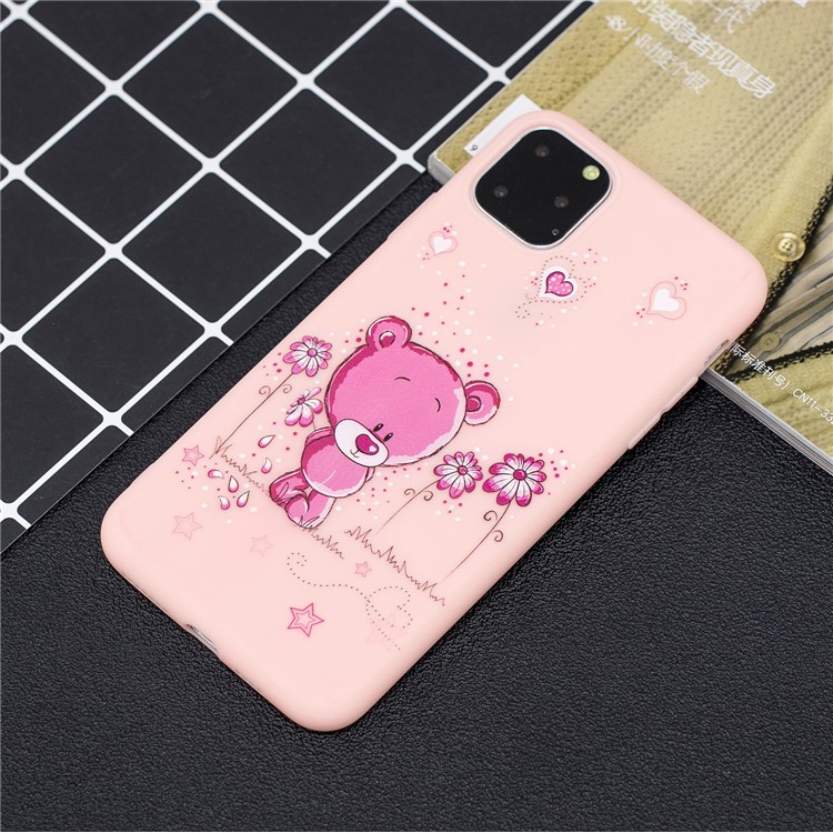 Funda Para Teléfono TPU + Gel Estampado Con Correa De Silicona Para Iphone (2019) 6.5 Pulgadas - Rosa Claro-6