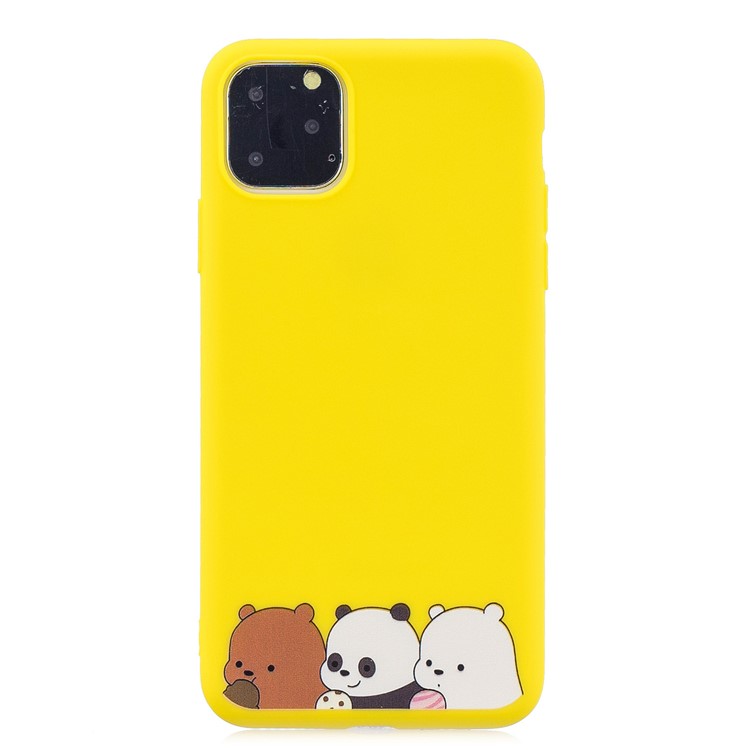 Pattern Printing Soft TPU Back Shell with Handy Strap for iPhone 11 6.1-inch (2019) - Yellow-2