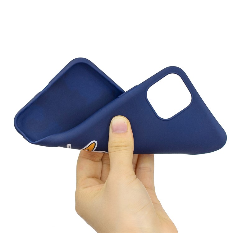Carcasa Trasera De TPU Suave Con Estampado De Patrones Y Correa Práctica Para Iphone (2019) De 6.1 Pulgadas - Azul Oscuro-5