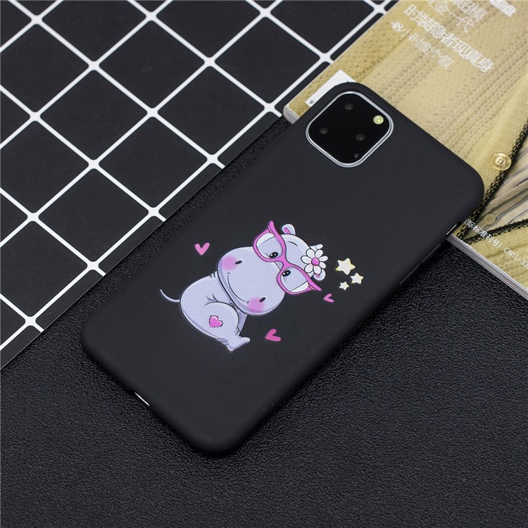 Pattern Printing Soft TPU Back Shell with Handy Strap for iPhone (2019) 5.8-inch - Black-6