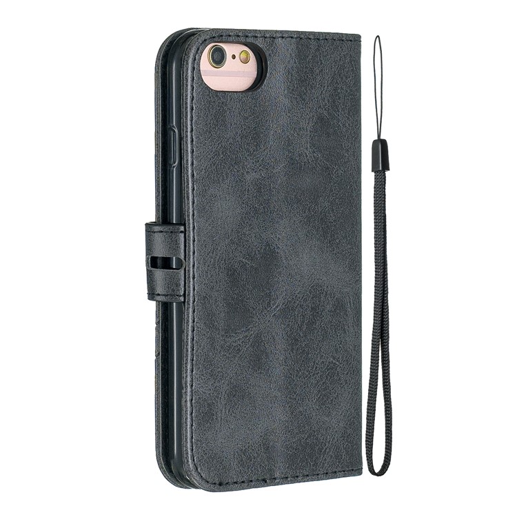 Lederner Standplatzfall Mit Mappenoberteil Für Iphone 6 / 6s / 7/8 4.7 Zoll - Schwarz-3