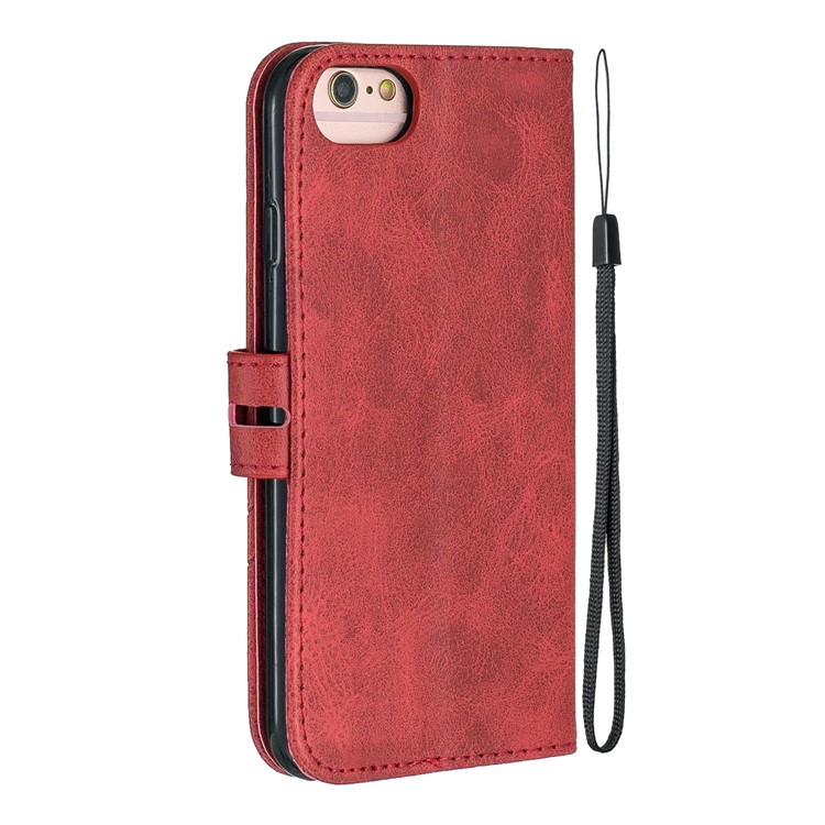 Leather Stand Case with Wallet Shell for iPhone 6/6s/7/8 4.7-inch - Red-3