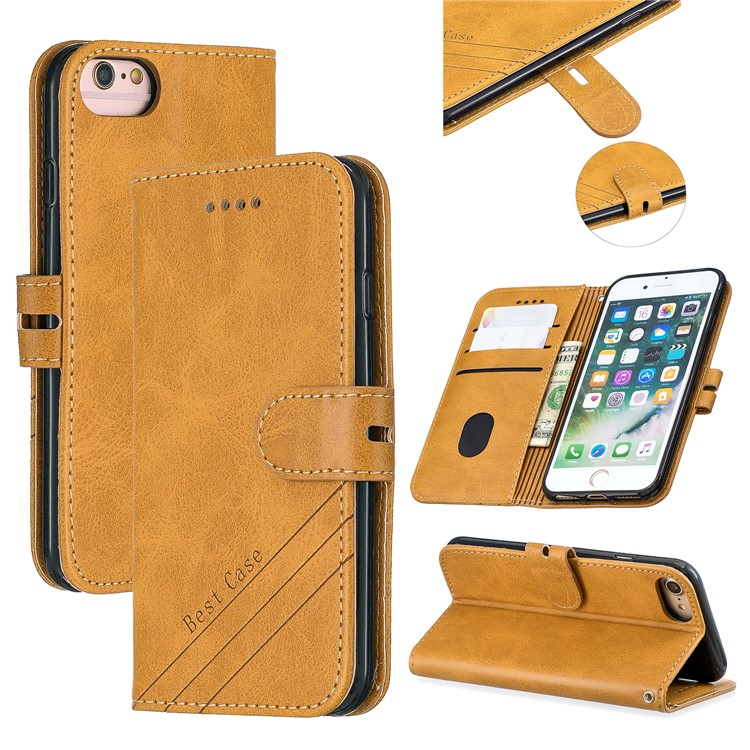 Funda De Cuero Con Carcasa De Billetera Para Iphone 6 / 6s / 7/8 4.7 Pulgadas - Marrón-1
