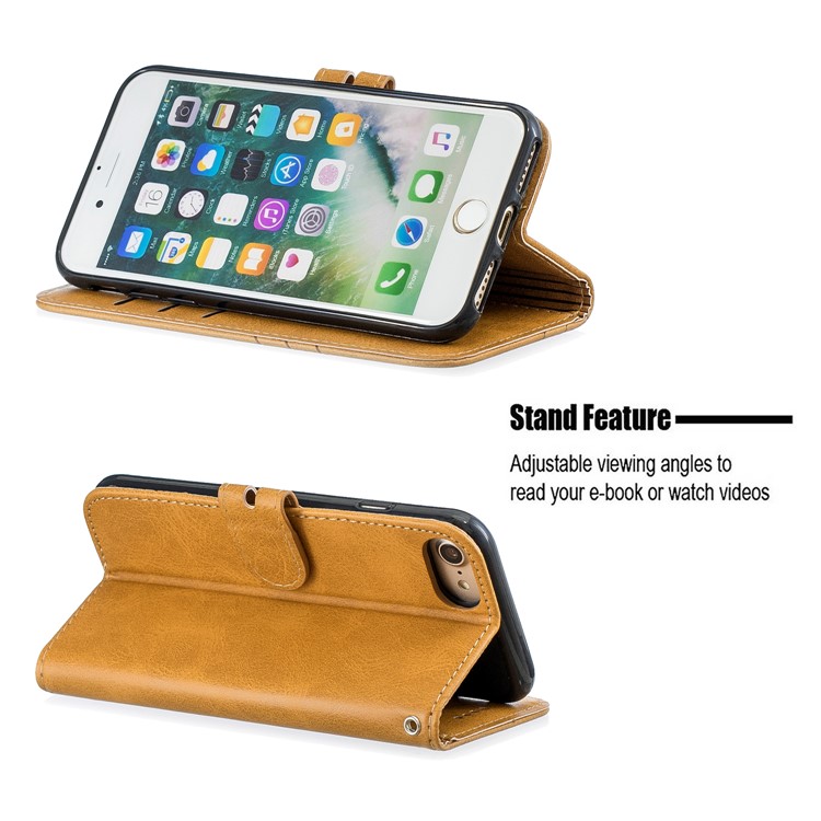 Funda De Cuero Con Carcasa De Billetera Para Iphone 6 / 6s / 7/8 4.7 Pulgadas - Marrón-6