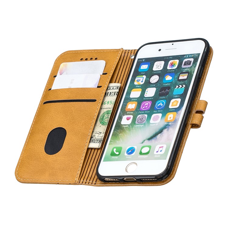 Funda De Cuero Con Carcasa De Billetera Para Iphone 6 / 6s / 7/8 4.7 Pulgadas - Marrón-8