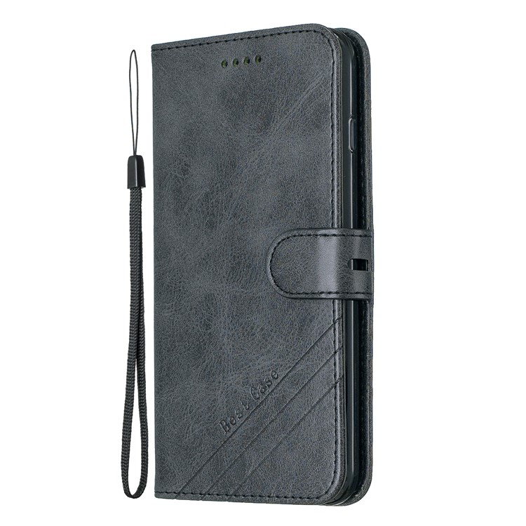 Leather Stand Wallet Phone Case with Lanyard for iPhone 6/6s/7/8 Plus 5.5 inch - Black-2