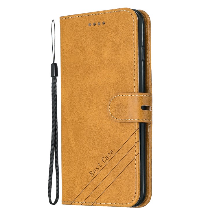 Leather Stand Wallet Phone Case with Lanyard for iPhone 6/6s/7/8 Plus 5.5 inch - Brown-2