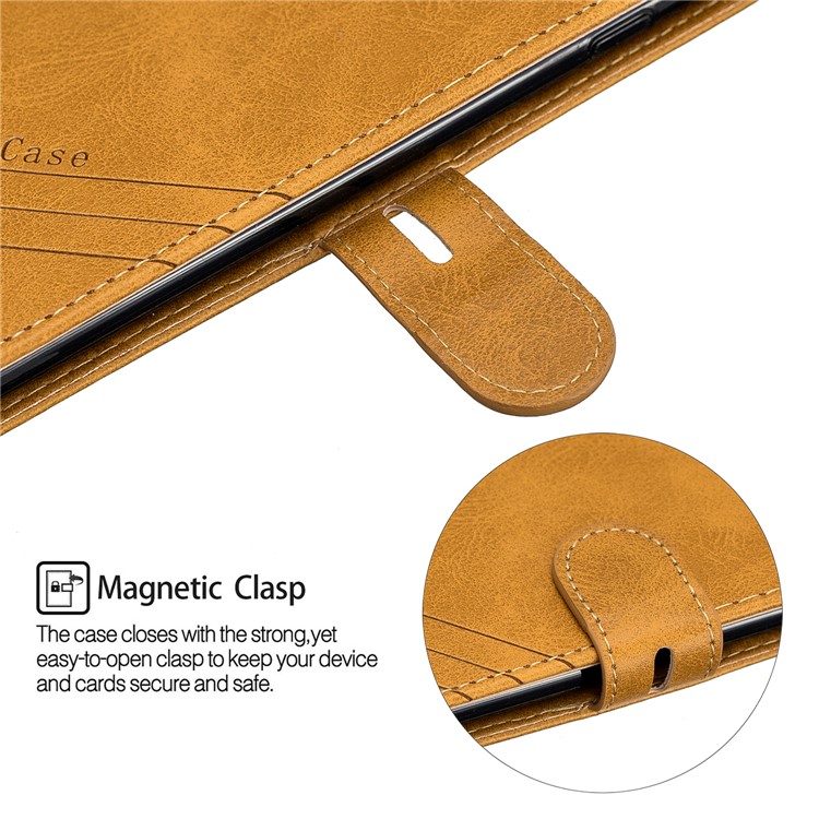 Leather Stand Wallet Phone Case with Lanyard for iPhone 6/6s/7/8 Plus 5.5 inch - Brown-7