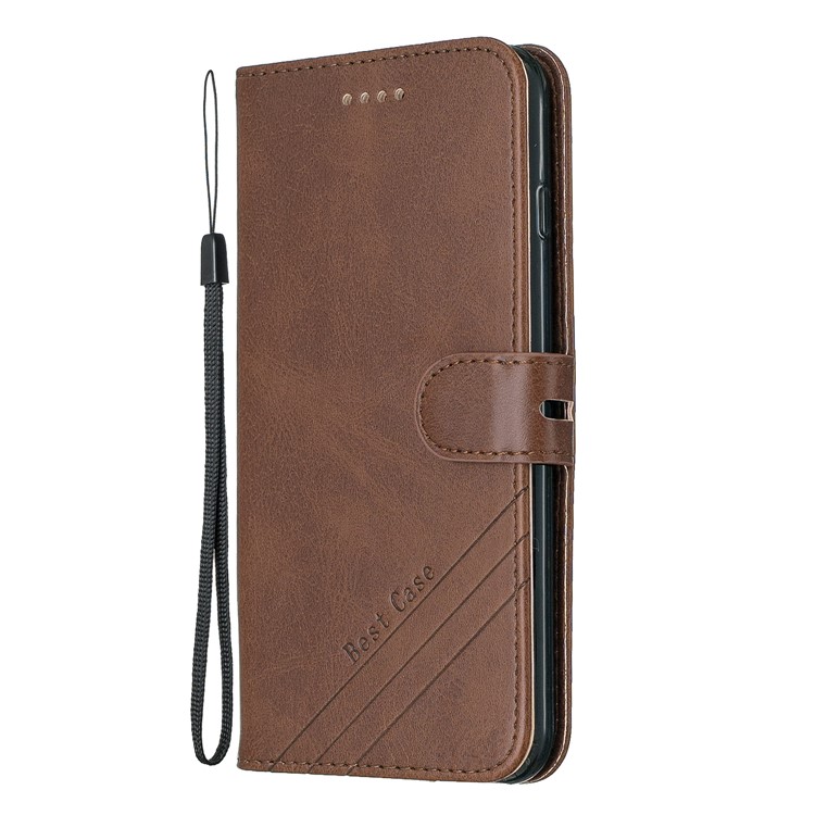 Leather Stand Wallet Phone Case with Lanyard for iPhone 6/6s/7/8 Plus 5.5 inch - Coffee-2