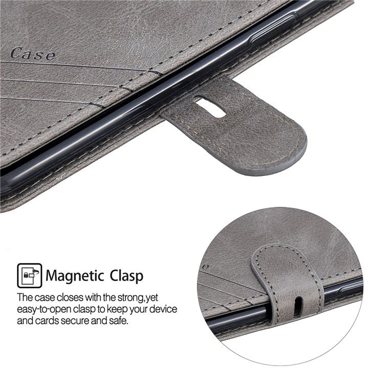 Wallet Leather Stand Protective Cell Phone Case for iPhone X/XS 5.8 inch - Grey-7