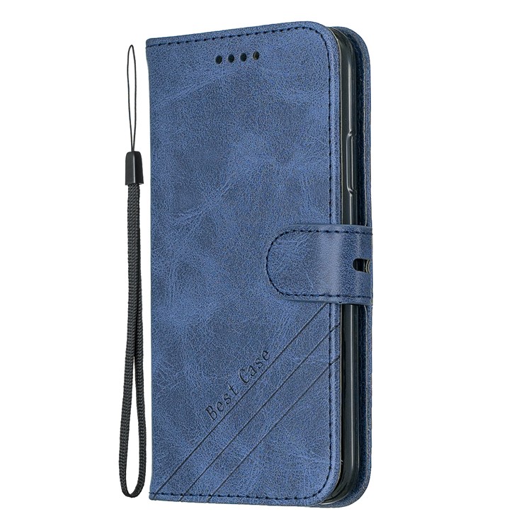 Caso Protetor Do Telemóvel Do Suporte De Couro Da Carteira Para O Iphone X / XS 5,8 Polegadas - Azul-2