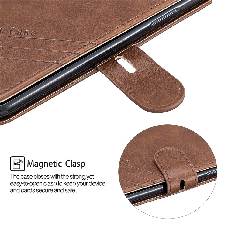 Wallet Leather Stand Protective Cell Phone Case for iPhone X/XS 5.8 inch - Coffee-7