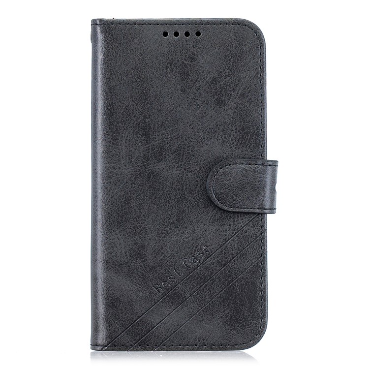 PU Leather Stand Wallet Case Magnetic Clap Phone Shell for iPhone XS Max 6.5 inch - Black-4