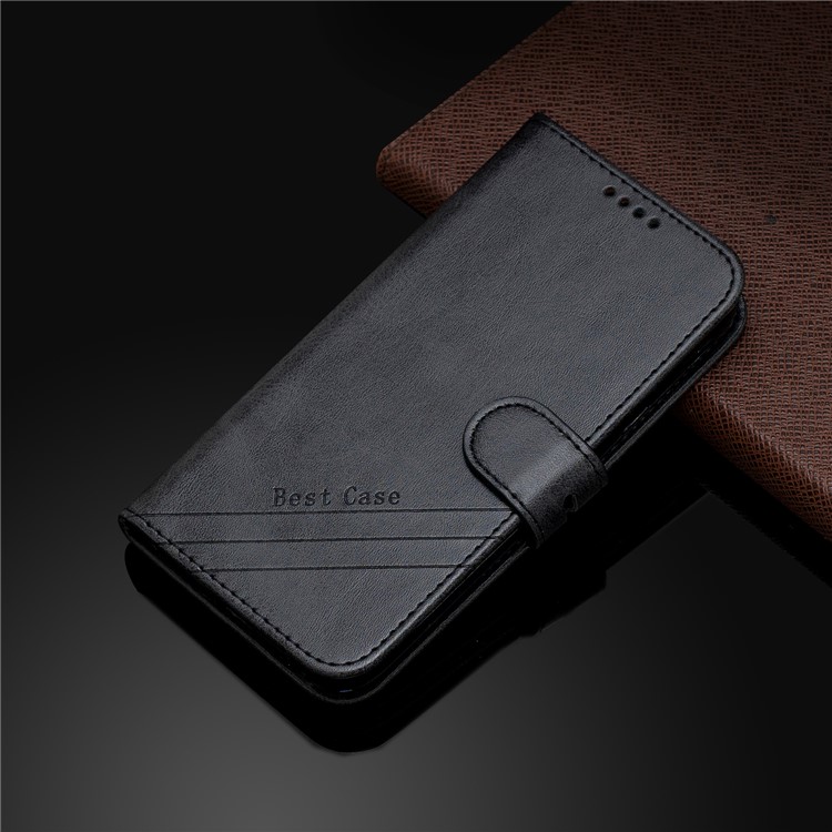 PU Leather Stand Wallet Case Magnetic Clap Phone Shell for iPhone XS Max 6.5 inch - Black-9