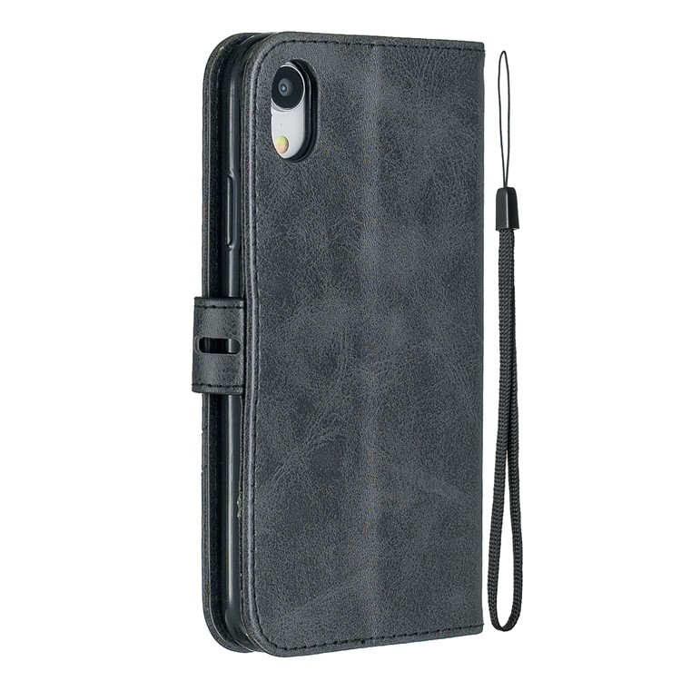 Wallet Leather Stand Case Phone Covering for iPhone XR 6.1 inch - Black-3