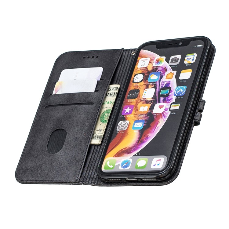 Wallet Leather Stand Case Phone Covering for iPhone XR 6.1 inch - Black-8