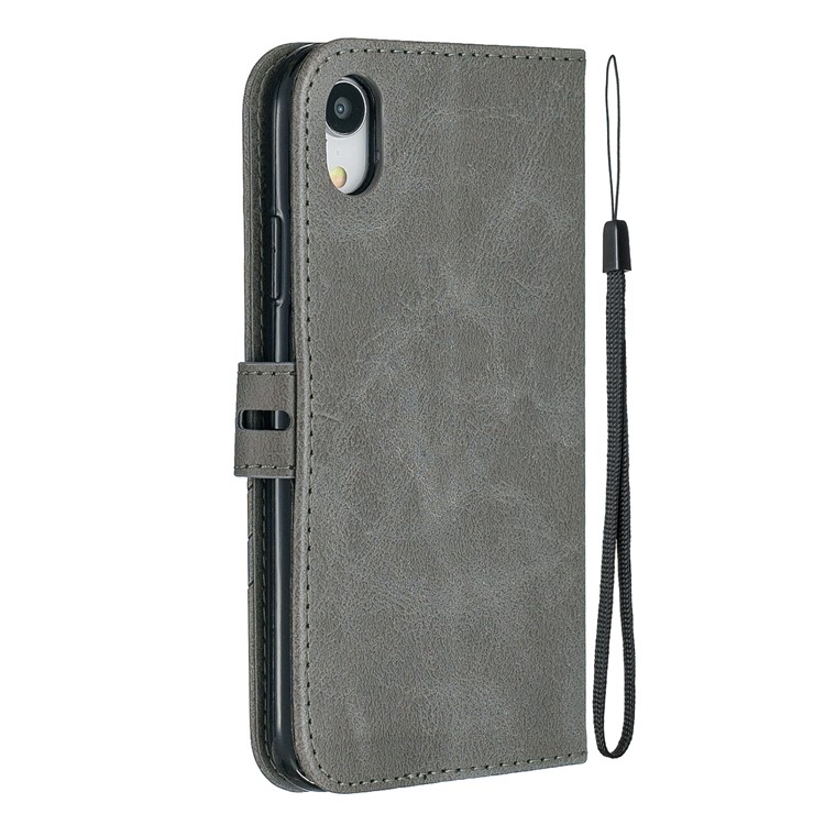Wallet Leather Stand Case Phone Covering for iPhone XR 6.1 inch - Grey-3