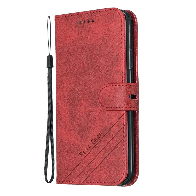 Wallet Leather Stand Case Phone Covering for iPhone XR 6.1 inch - Red-2