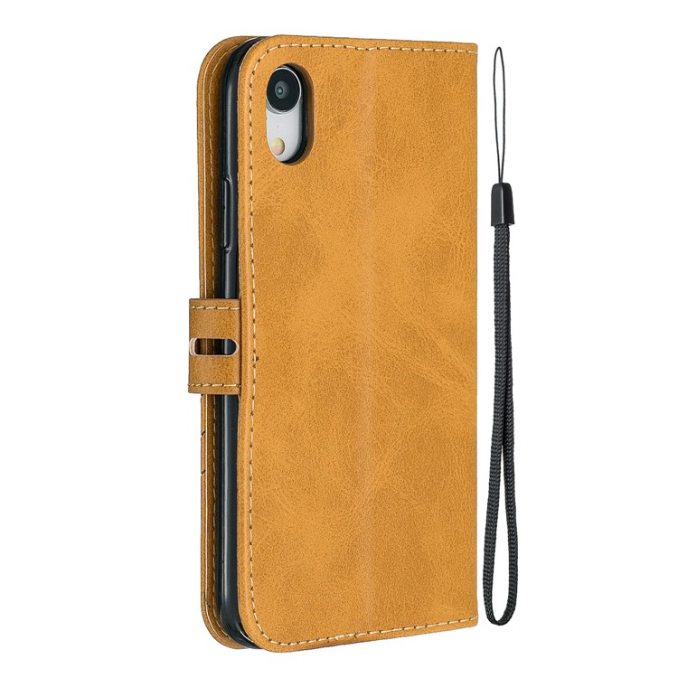 Wallet Leather Stand Case Phone Covering for iPhone XR 6.1 inch - Brown-3