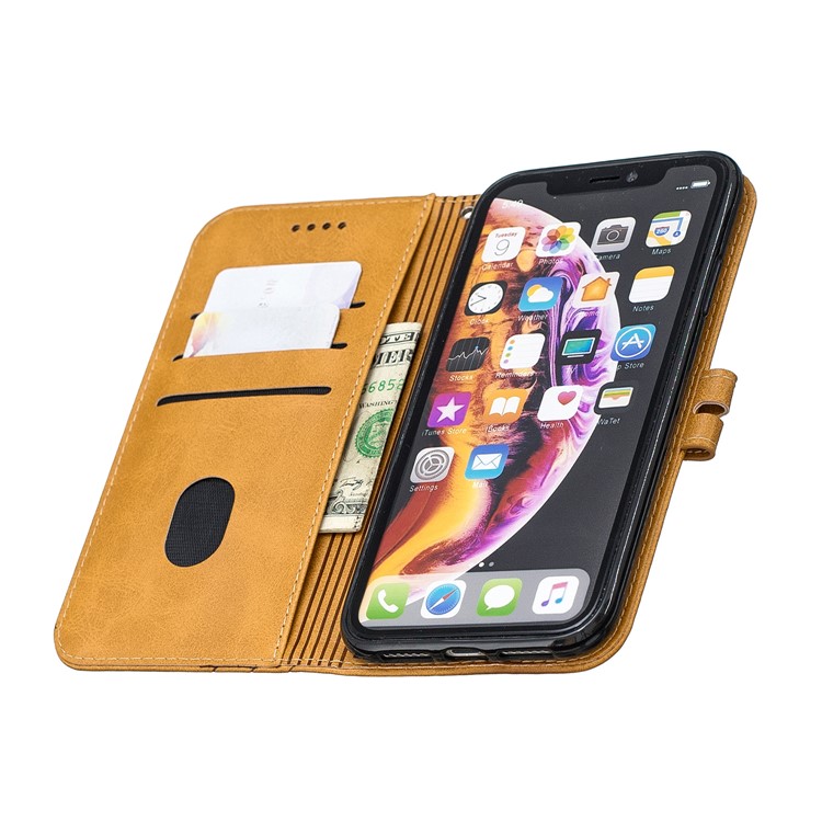 Wallet Leather Stand Case Phone Covering for iPhone XR 6.1 inch - Brown-8