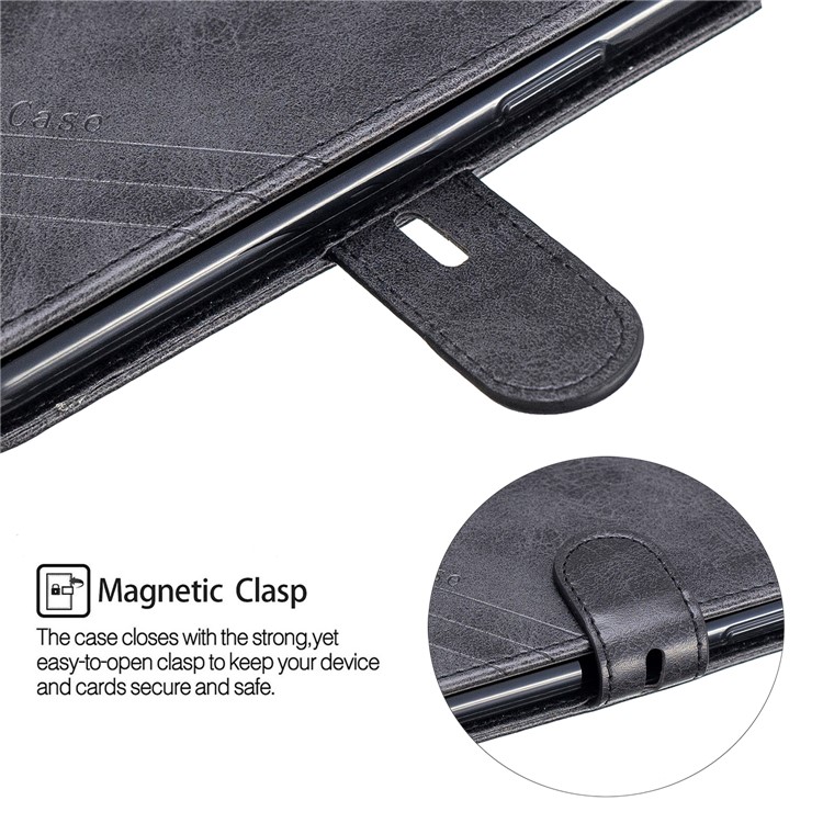 Custodia In Pelle Con Slot Per Schede Per IPhone (2019) Da 5,8 Pollici - Nero-7