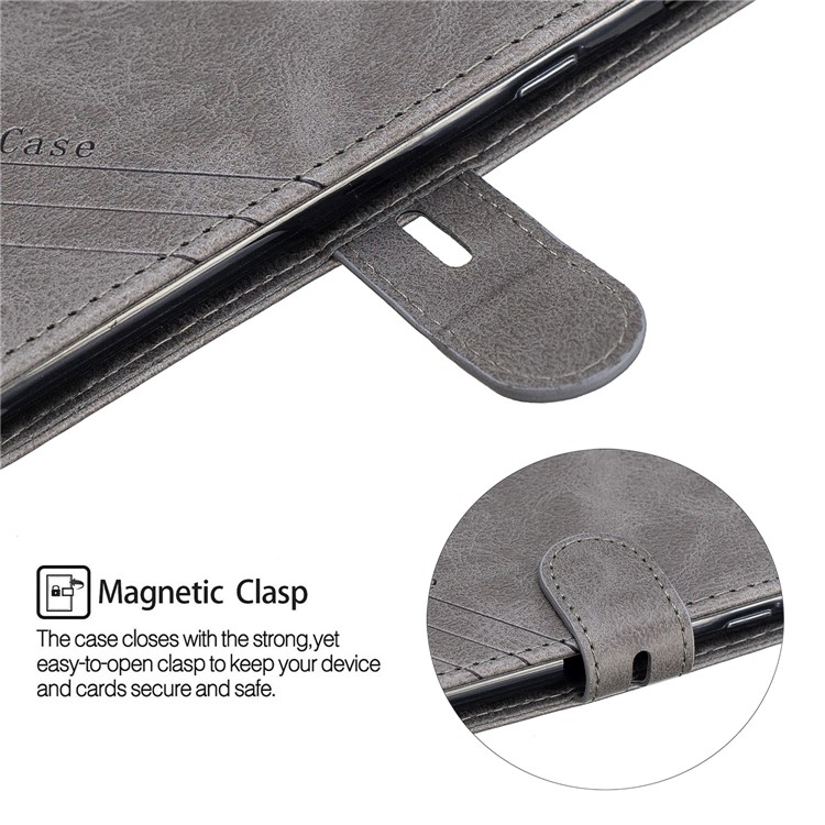 Leather Stand Case with Card Slots for iPhone 11 Pro 5.8 inch (2019) - Grey-7