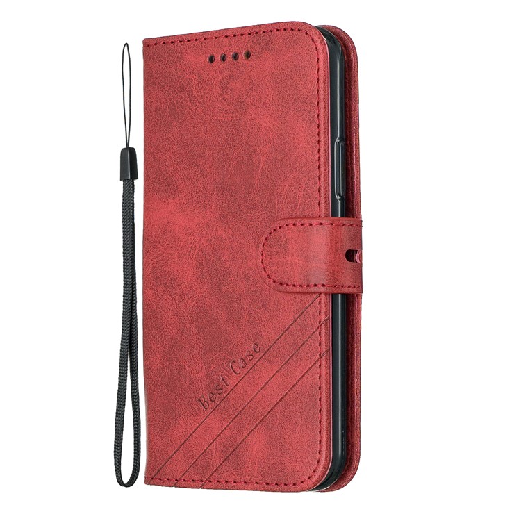 Custodia In Pelle Con Slot Per Schede Per IPhone (2019) Da 5,8 Pollici - Rosso-2