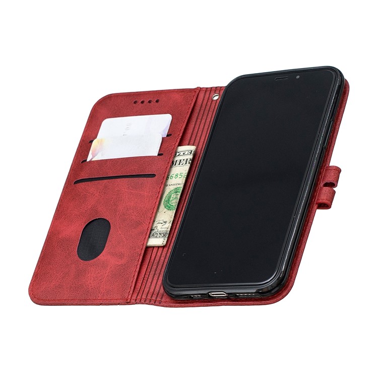 Custodia In Pelle Con Slot Per Schede Per IPhone (2019) Da 5,8 Pollici - Rosso-8