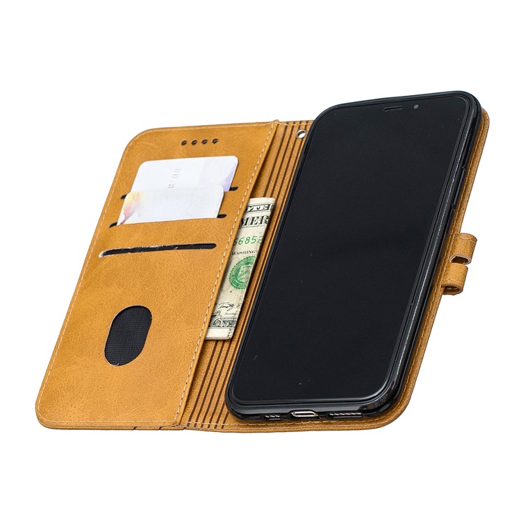 Leather Stand Case with Card Slots for iPhone 11 Pro 5.8 inch (2019) - Brown-8
