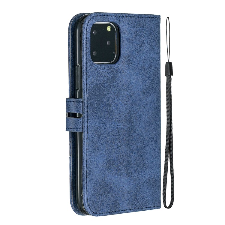 Leather Stand Case with Card Slots for iPhone 11 Pro 5.8 inch (2019) - Blue-3