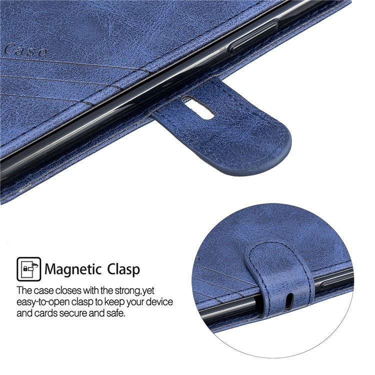 Leather Stand Case with Card Slots for iPhone 11 Pro 5.8 inch (2019) - Blue-7