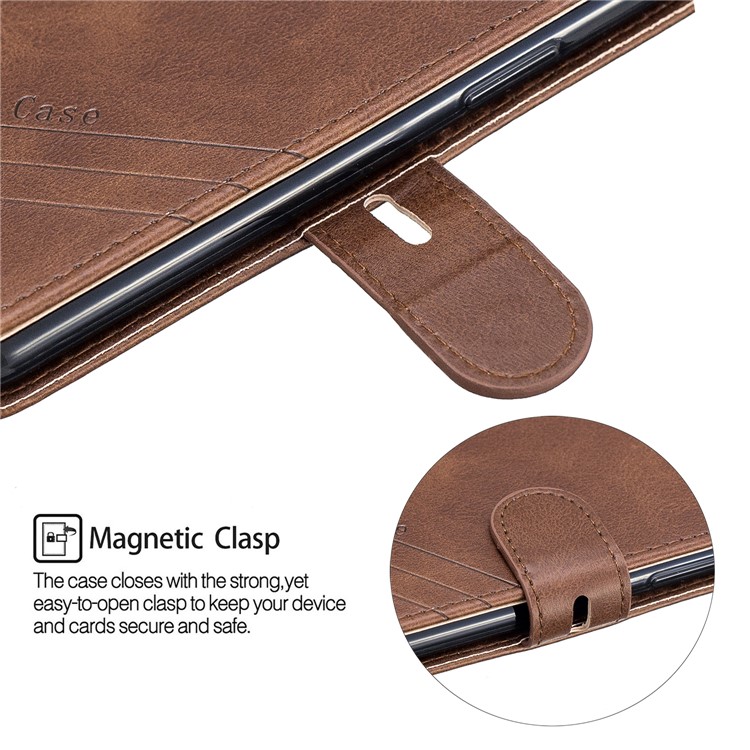 Lederner Standplatzkasten Mit Kartenschlitzen Für Iphone (2019) 5.8 Zoll - Kaffee-7