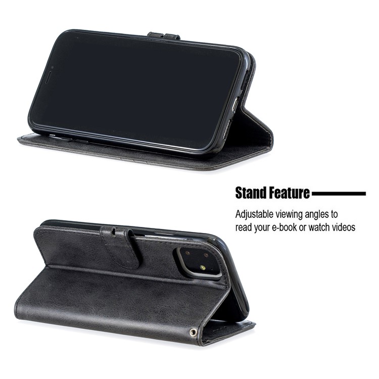 Estojo De Couro Carteira Para Iphone (2019) 6.1-inch - Preto-6