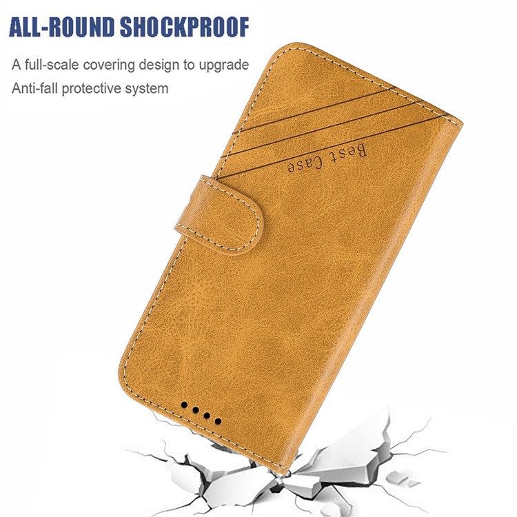 Estojo De Couro Carteira Para Iphone (2019) 6.1-inch - Castanho-5