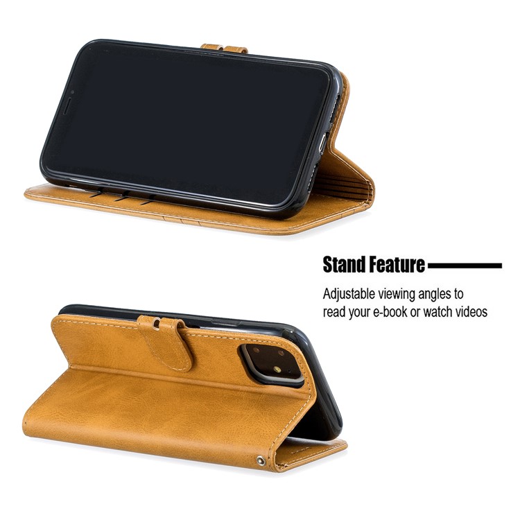 Estojo De Couro Carteira Para Iphone (2019) 6.1-inch - Castanho-6