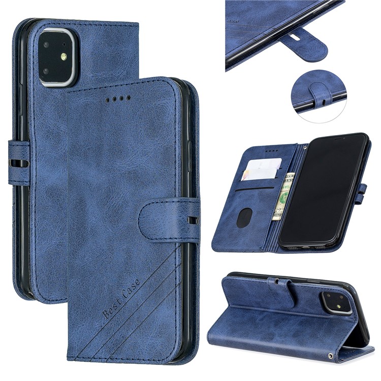 Brieftasche Ledertasche Für IPhone (2019) 6,1-Zoll - Blau-1