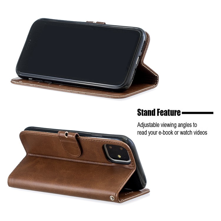 Wallet Leather Stand Case for iPhone 11 6.1 inch (2019) - Coffee-6