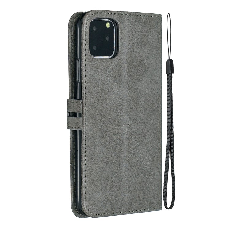 Caso De Carteira De Couro De Telefone Celular Para Iphone (2019) De 6,5 Polegadas - Cinzento-3