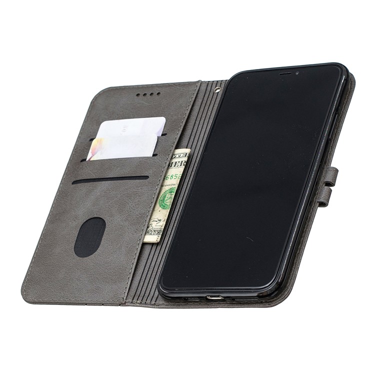 Caso De Carteira De Couro De Telefone Celular Para Iphone (2019) De 6,5 Polegadas - Cinzento-8