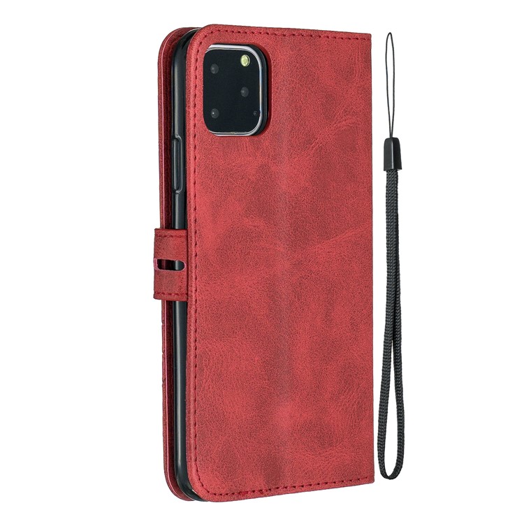 Funda De Cuero Para Billetera Para IPhone (2019) 6.5 Pulgadas - Rojo-3