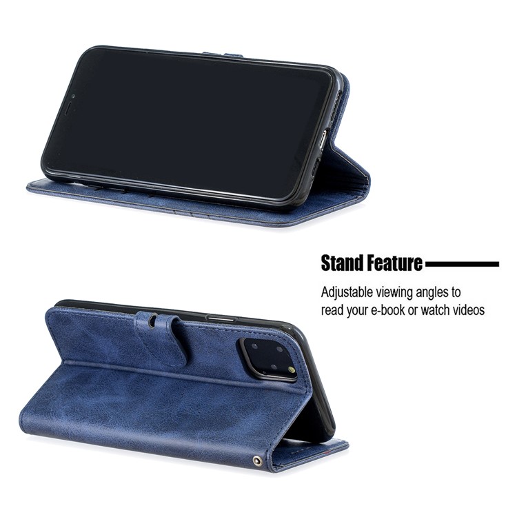 Lederner Geldbörsenkasten Des Handys Für Iphone (2019) 6,5 Zoll - Blau-6