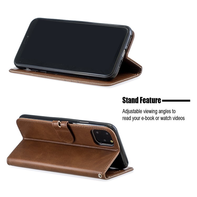 Funda De Cuero Para Billetera Para IPhone (2019) 6.5 Pulgadas - Café-6