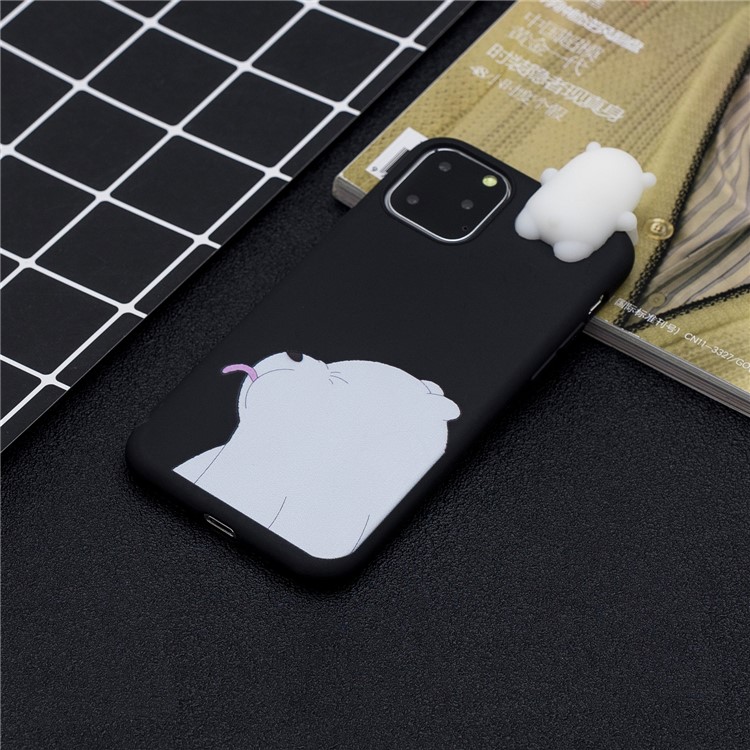 3D Niedlichen Cartoon-Muster Druck TPU-Handyhülle Für Das IPhone (2019) 6,5-Zoll - Ungezogener Bär-1