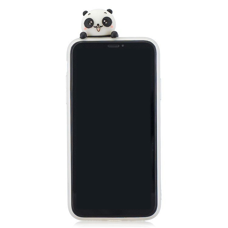 3D Niedlichen Cartoon-Muster Druck TPU-Handyhülle Für Das IPhone (2019) 6,5-Zoll - Panda Mit Schnurrbart-3