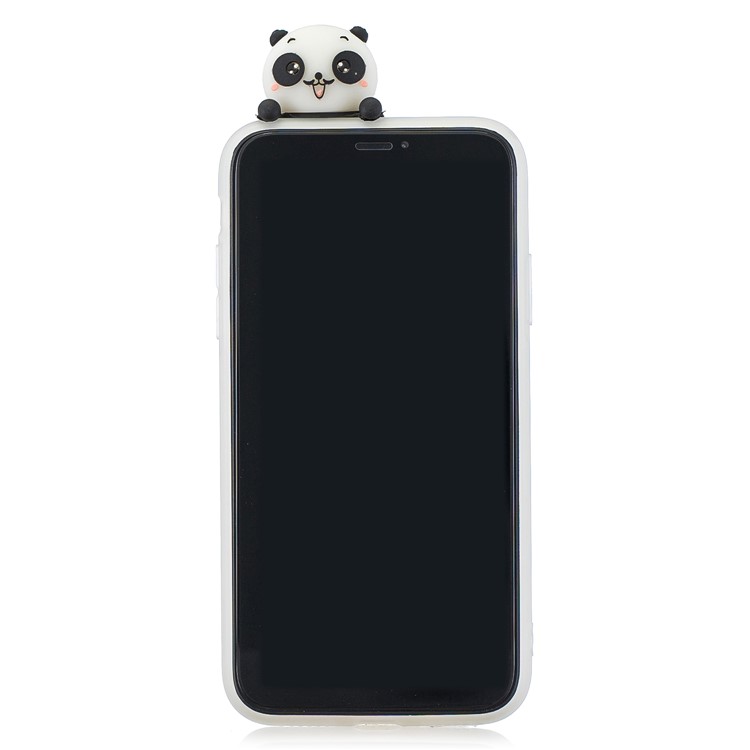 3D Niedlichen Cartoon-Muster Druck TPU-Handyhülle Für Das IPhone (2019) 6,5-Zoll - Panda Mit Herz-4