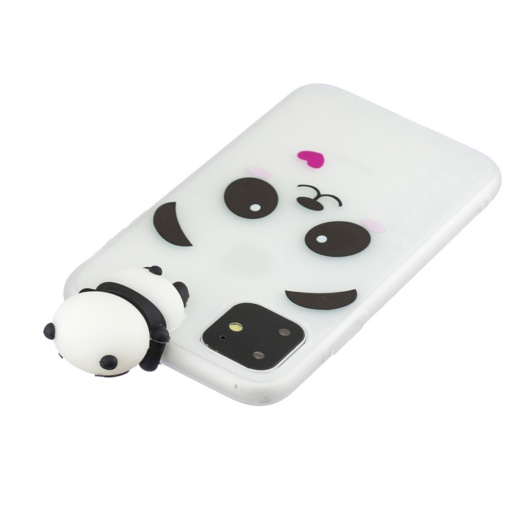 3D Niedlichen Cartoon-Muster Druck TPU-Handyhülle Für Das IPhone (2019) 6,5-Zoll - Panda Mit Herz-6