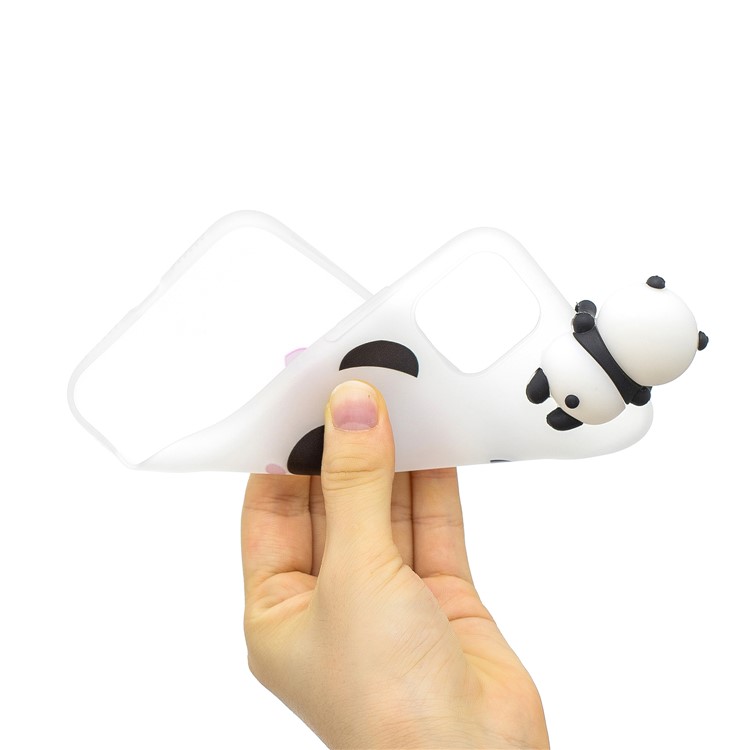 3D Niedlichen Cartoon-Muster Druck TPU-Handyhülle Für Das IPhone (2019) 6,5-Zoll - Panda Mit Herz-7