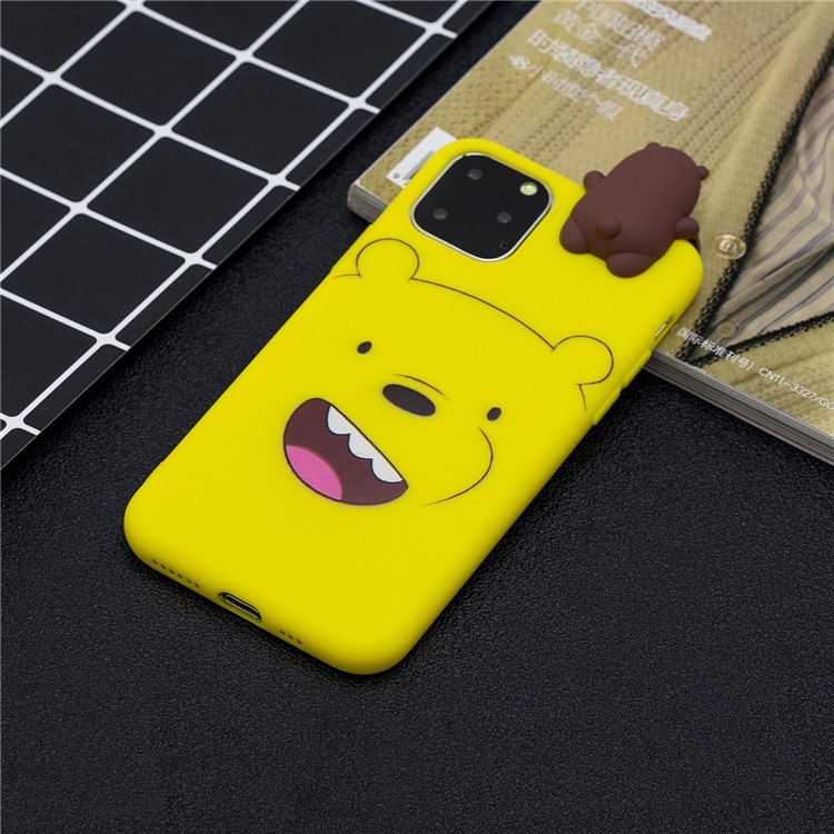 Cubierta Linda Del Teléfono De TPU De La Impresión Del Modelo De La Historieta 3D Para El Iphone (2019) 6.5 Pulgadas - Oso Feliz-1
