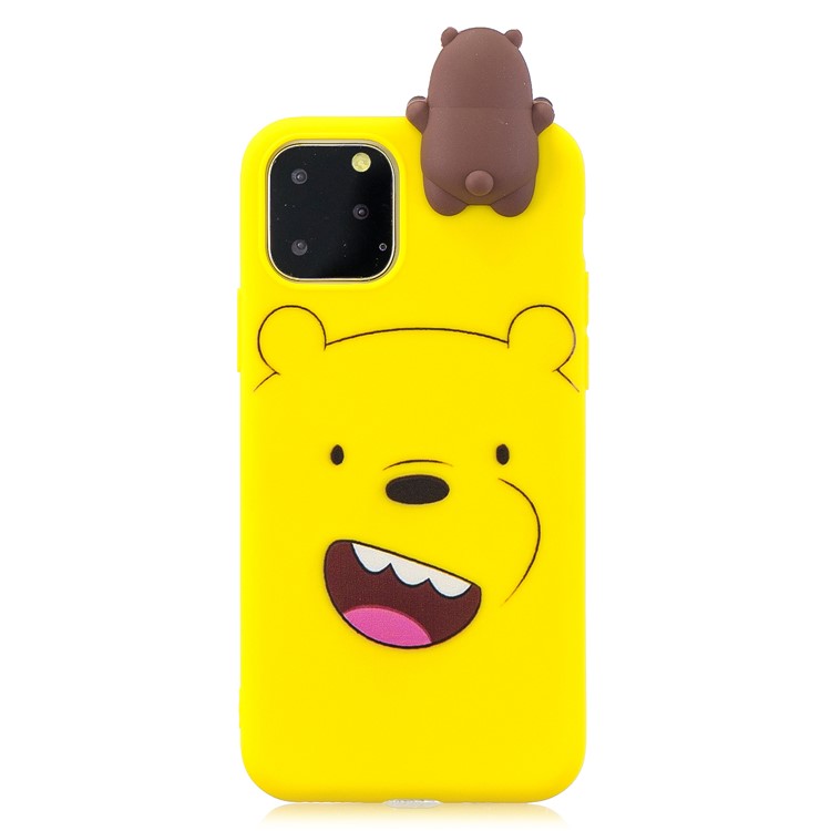 Cubierta Linda Del Teléfono De TPU De La Impresión Del Modelo De La Historieta 3D Para El Iphone (2019) 6.5 Pulgadas - Oso Feliz-2